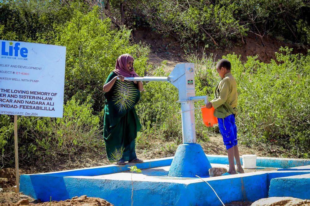 SRS and Life for Relief water well with pump project in Shabeeley Woreda